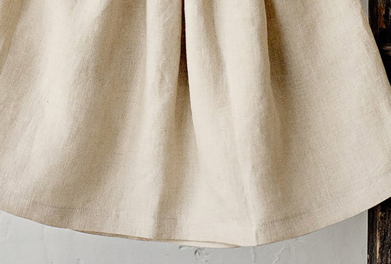Girls' linen pleated skirt 2020 autumn new baby elastic waist cotton and linen a-line short skirts MZ20CSB0508T