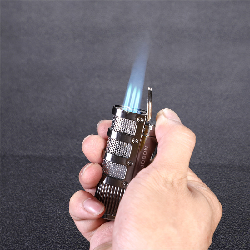 Windproof Torch Jet Turbo Gas Lighter 1300 C Metal Three Nozzles Butane Spray Gun Cigar Cigarettes Lighters Smoking Accessories