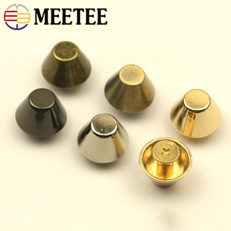 Meetee 10/20pcs 13mm 15mm Rivet Screw Bags Hardware Decorative Studs Button Nail Rivet Metal Buckles DIY Leather Craft