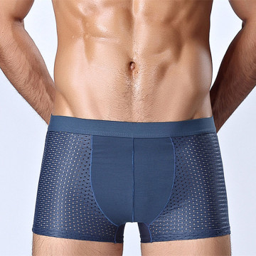 Summer Ice Mesh Sexy Men Boxer Shorts Solid Boxers Underpants Homme Youth Breathable Ventilate Bamboo fiber Men's Underwear