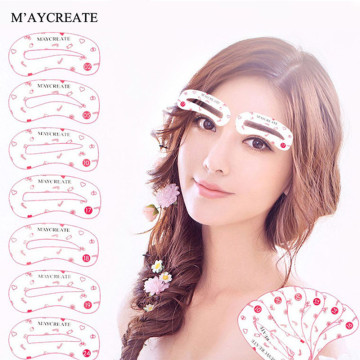 MayCreat 24 styles reusable Eyebrow stencil pencil for eyebrows enhancer drawing guide card brow template DIY make up Tools