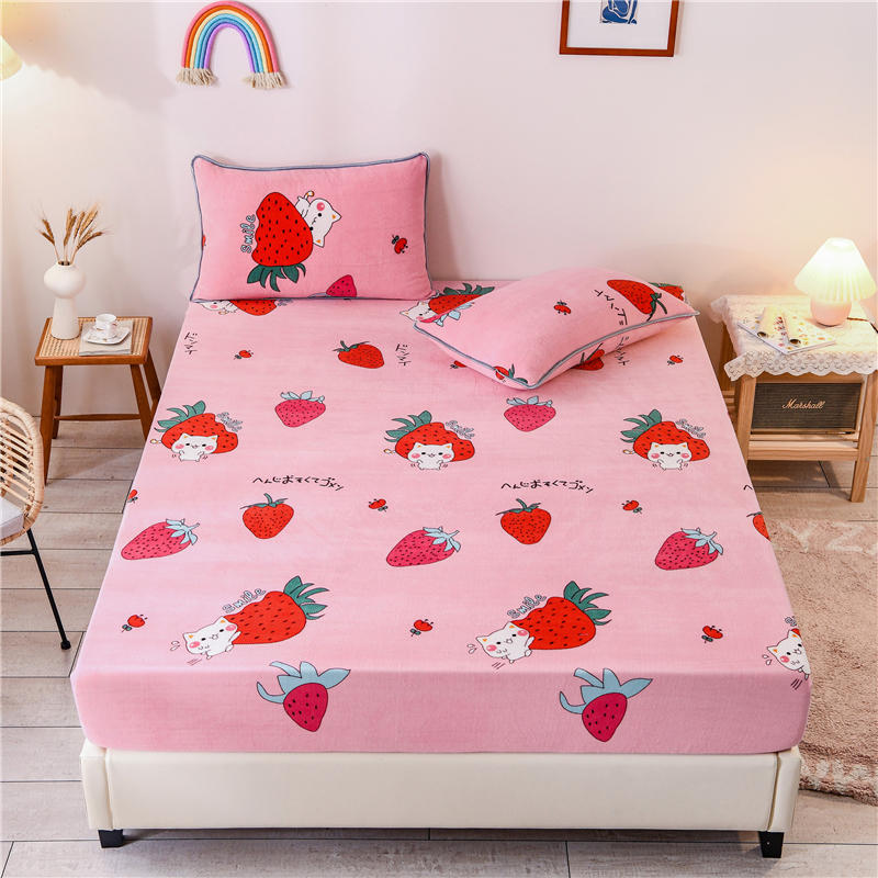 Bonenjoy 1 pc Mattress Cover With Elastic For Adult Cartoon Pattern juego de sabanas Fitted Sheets Bedclothes (No Pillowcase)