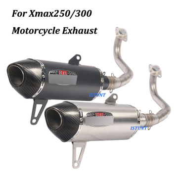 For Yamaha Xmax250 Xmax300 Full exhaust System Motorcycle Escape Modified With stainless steel Front Mid Link Pipe Slip on