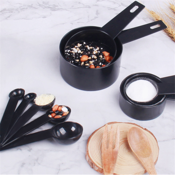 Kitchen Accessories 1Set Kitchen Cooking Tools Black Plastic Measure Spoon Coffee Sugar Measuring Cups Kitchen Utensils Gadgets