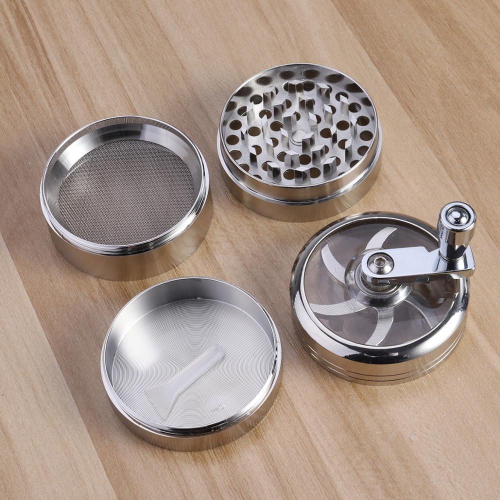 4 Layers Tobacco Spice Grinder Herb Weed Grinder with Mill Handle Salt and Pepper Mills Kitchen Tools