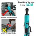 Electric Wrench 18V/28V Cordless Ratchet Rechargeable Scaffolding Right Angle Wrench 3/8" with 1/2 Battery Charger Power Tool