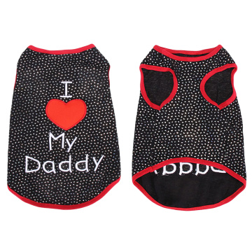 Practical Cute I Love My Daddy Small Dog Cat Pet Clothes T Shirt Apparel Clothes Decor, Black S
