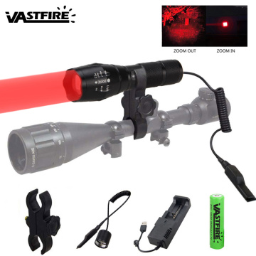 Zoomable Coyote Hog Predator Hunting Flashlight 1000 Lumens 350 yard Weapon Gun Light+Rifle Scope Mount+Switch+18650+USB Charger