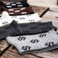 Fashion Spring Autumn Men Boy Socks Dollar Symbol Printed Comfortable Breathable Absorb Sweat Anti-slip Middle Long Sock