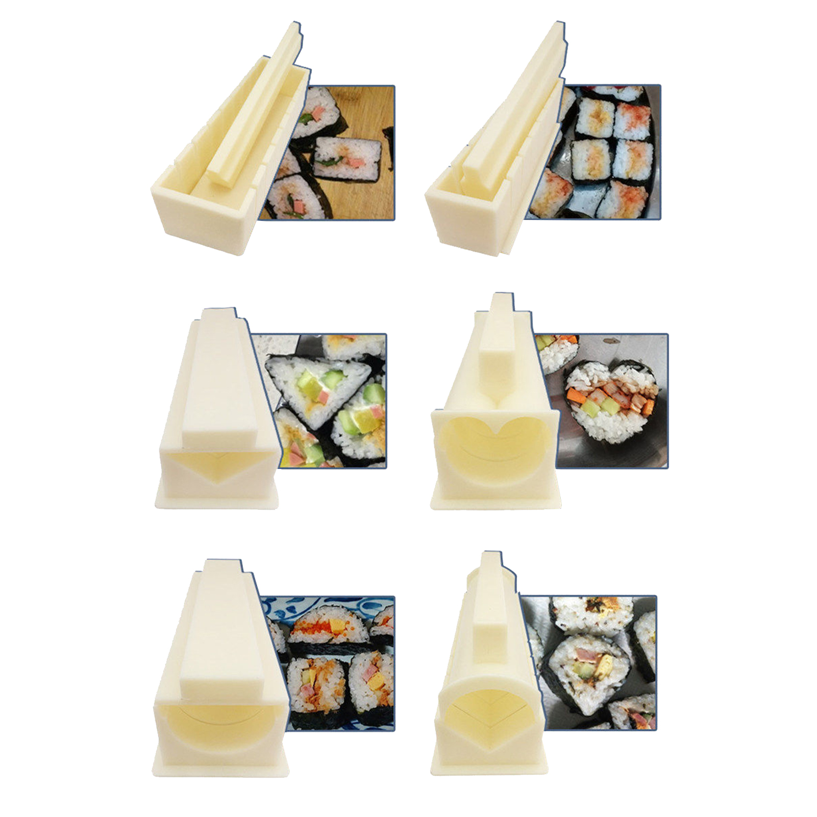 Sushi Maker Mold Bamboo Wooden Roller Rice Sushi Machine DIY Hand Food Pressing Mold Accessories Kitchen Sushi Tool
