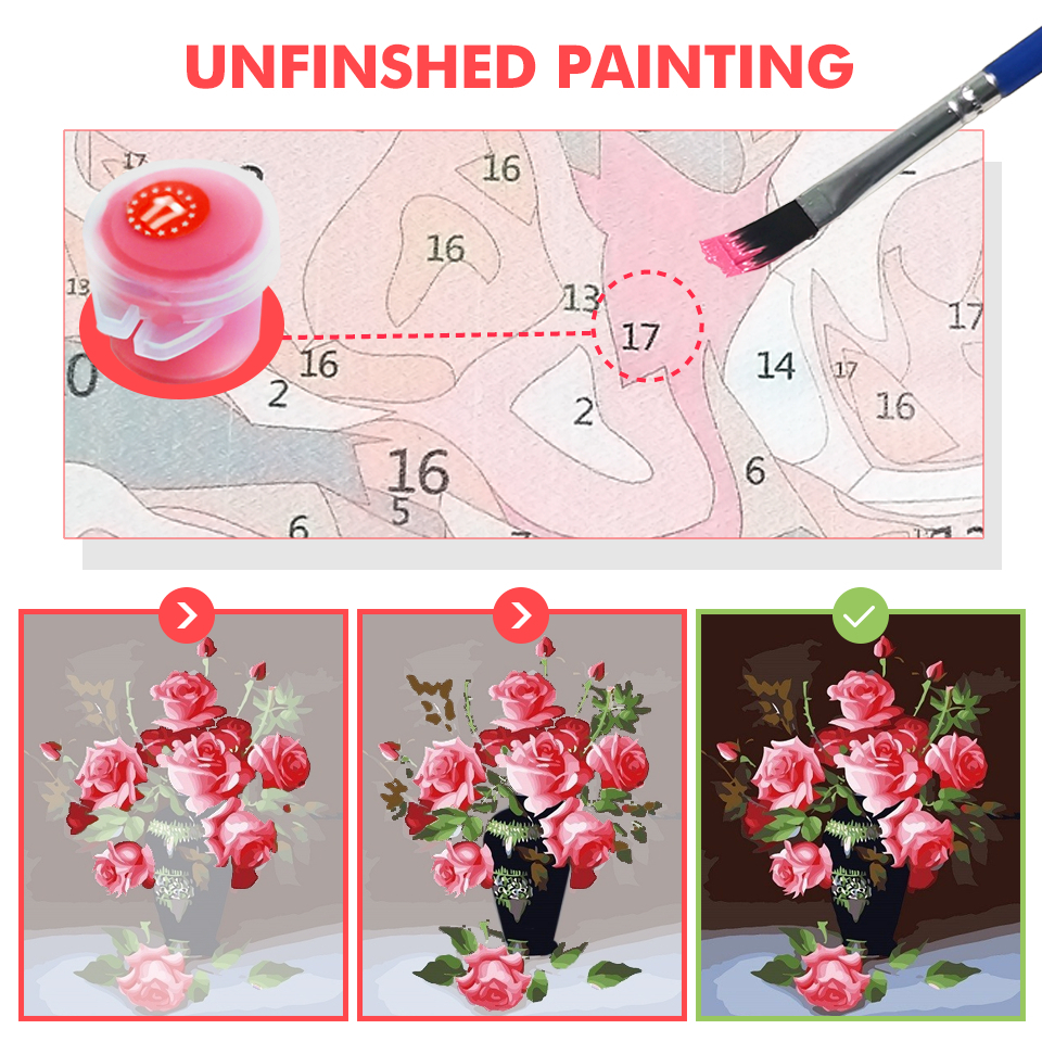 HUACAN DIY Lily Pictures By Number Kits Home Decor Flower Painting By Numbers Drawing On Canvas HandPainted Art Gift