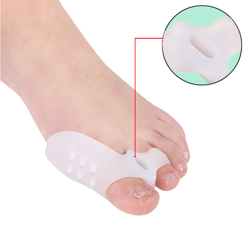 1pair Comfortable Soft Bunion Protector Toe Straightener Silicone Toe Separator Corrector Thumb Feet Care Adjuster hallux valgus