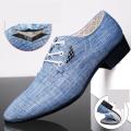 2020 New Fashion Hemp Mens Dress Shoes Oxford For Men Zapatos Hombre Male Italy Fabric Lace-up Sapato Social Mens Formal AF-14