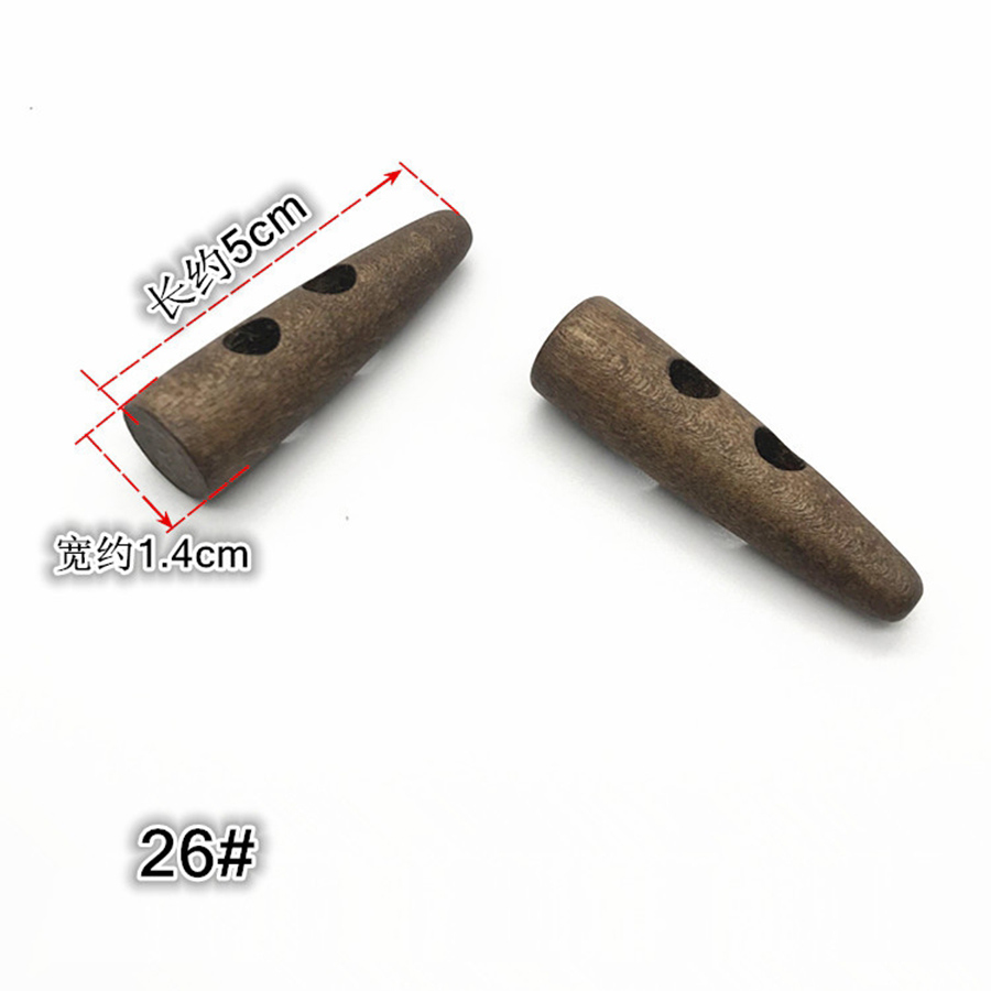 10pcs Retro Scrapbooking Wooden Buttons 2 Holes Sewing Horn Toggle Buttons For Clothing Accessories Craft DIY Sewing Garment