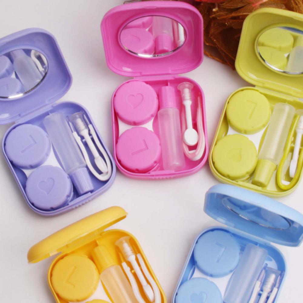HOT Pocket Mini Contact Lens Case Travel Kit Easy Carry Mirror Container Holder Travel Portable Eye Care Accessories