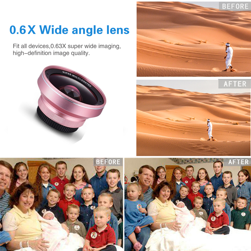 TOKOHANSUN 4K HD 15X Macro Lens for Smartphone Anti-Distortion 0.6X Wide Angle Lens Optical Glass Mobile Phone Camera Lente Kit