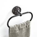 Bathroom Towel Ring Black Brass Retro Oil Rubbed Bronze Round Towel Holders for Kitchen Bathroom Hanger Strong Antique Creative