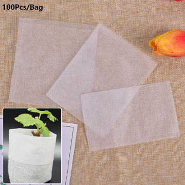 100pcs Non-woven Fabric Pots Raising Eco-Friendly Planting Bags Garden Nursery Bags Biodegradable Plant Grow Seedling