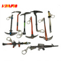 1PCS Metal Weapon Game Pickaxe Action Figure Toy Rocket M4 Launcher Anarchy Axe Reaper Pickaxe Keyring Keychain