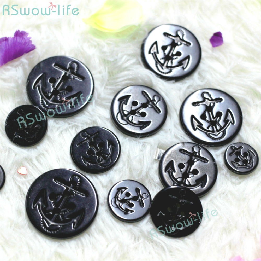 25pcs Anchor Urea Button with Four Eye Buttons Retro Fire Button DIY Crafts Clothing Sewing Accessories