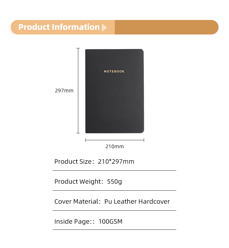 A4 size pu sewing binding notebook14