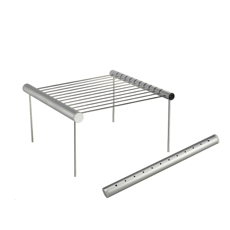BAYCHEER Picnic Barbecue Oven Rack Outdoor Travel Camping Portable BBQ Grill Stainless Steel Simple Tube Detachable BBQ Stent