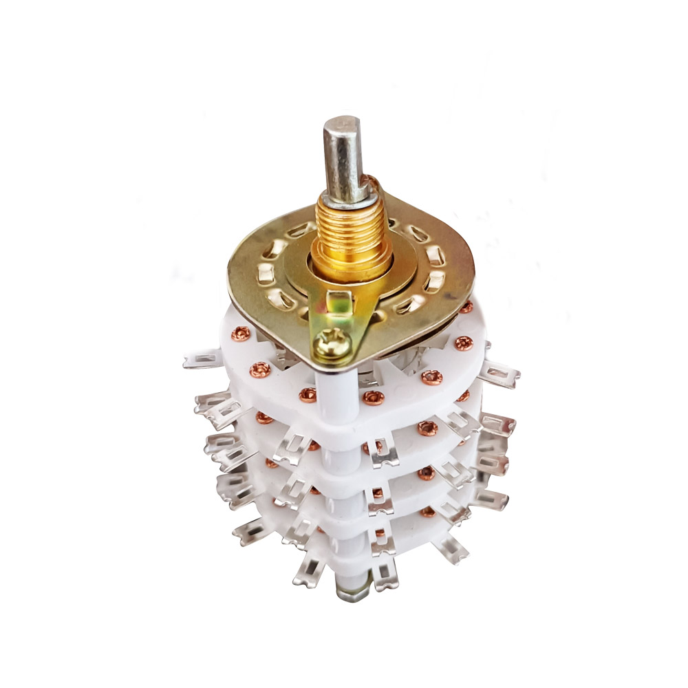 KCT 4X11P Military Wave Band Switch showing multi-position rotary mechanism and terminal configuration for RF signal routing