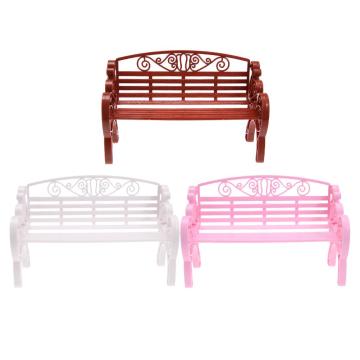 Garden Chair Miniature Dollhouse Furniture Accessories Outdoor Chair Park Bench For Barbie House Garden Play House Toys Hot Sell