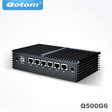 Qotom 6 LAN Mini PC Core i3-7100U/ i5-7200U/ i7-7500U Processor AES-NI Pfsense Router Firewall Fanless Mini Desktop PC X86