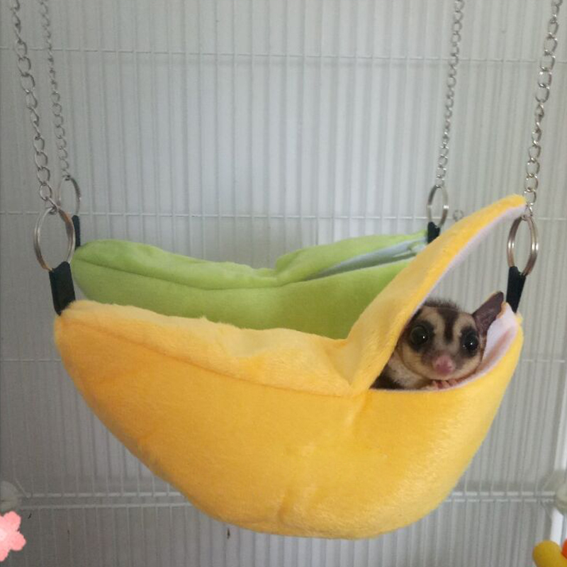 Cozy Pet Guinea Pig Hamster Banana Hanging House Warm Small Animal Bed Cages for hamsters Chinchilla Accessories Cavia Huis Beds
