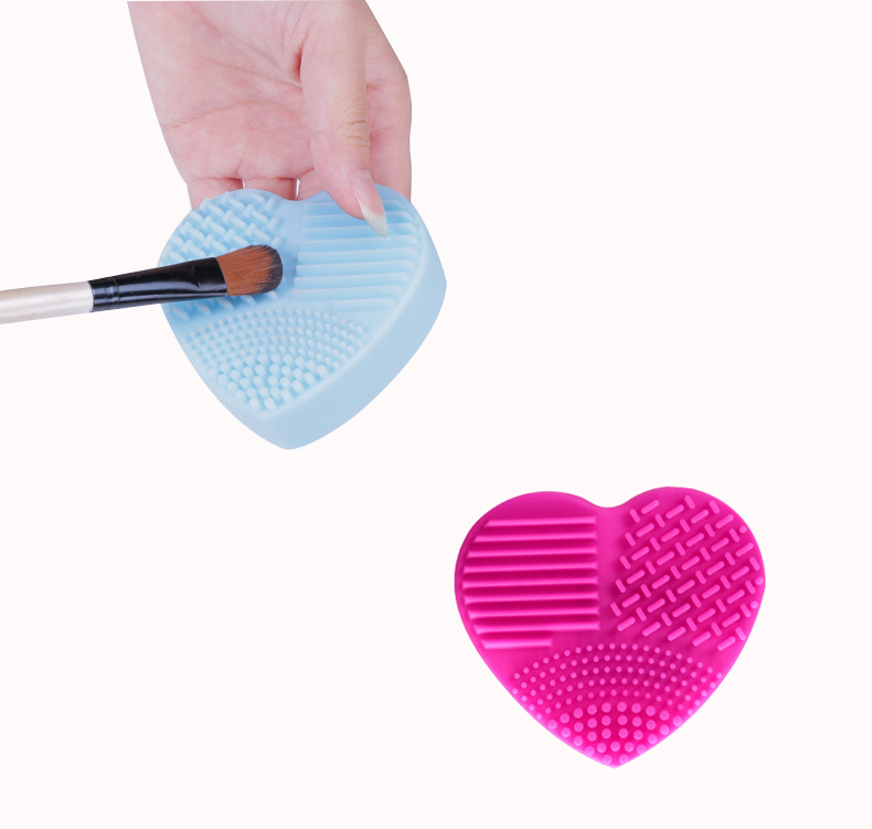 1PC Silicone Fashion Heart Shape Egg Cleaning Glove Makeup Washing Brush Scrubber Tool Cleaners Cleaning Brush OK 0806