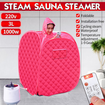 3L Steam Sauna Spa Room Home Beneficial Full Body Slimming Folding Detox Therapy Steam Fold Sauna Cabin Sauna Generator 220V