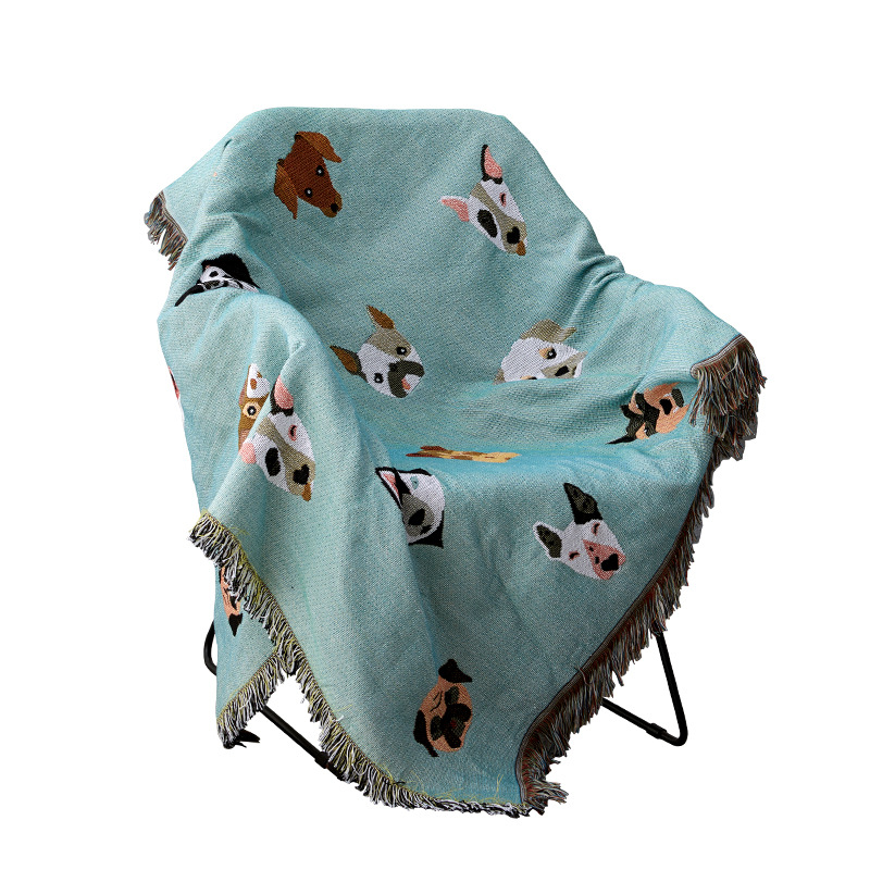 LovelyThrow Blanket for Sofa Bed Chair Non-slip Blankets Slipcover Cobertor Bedspread Home Textile Travel Cute Dog