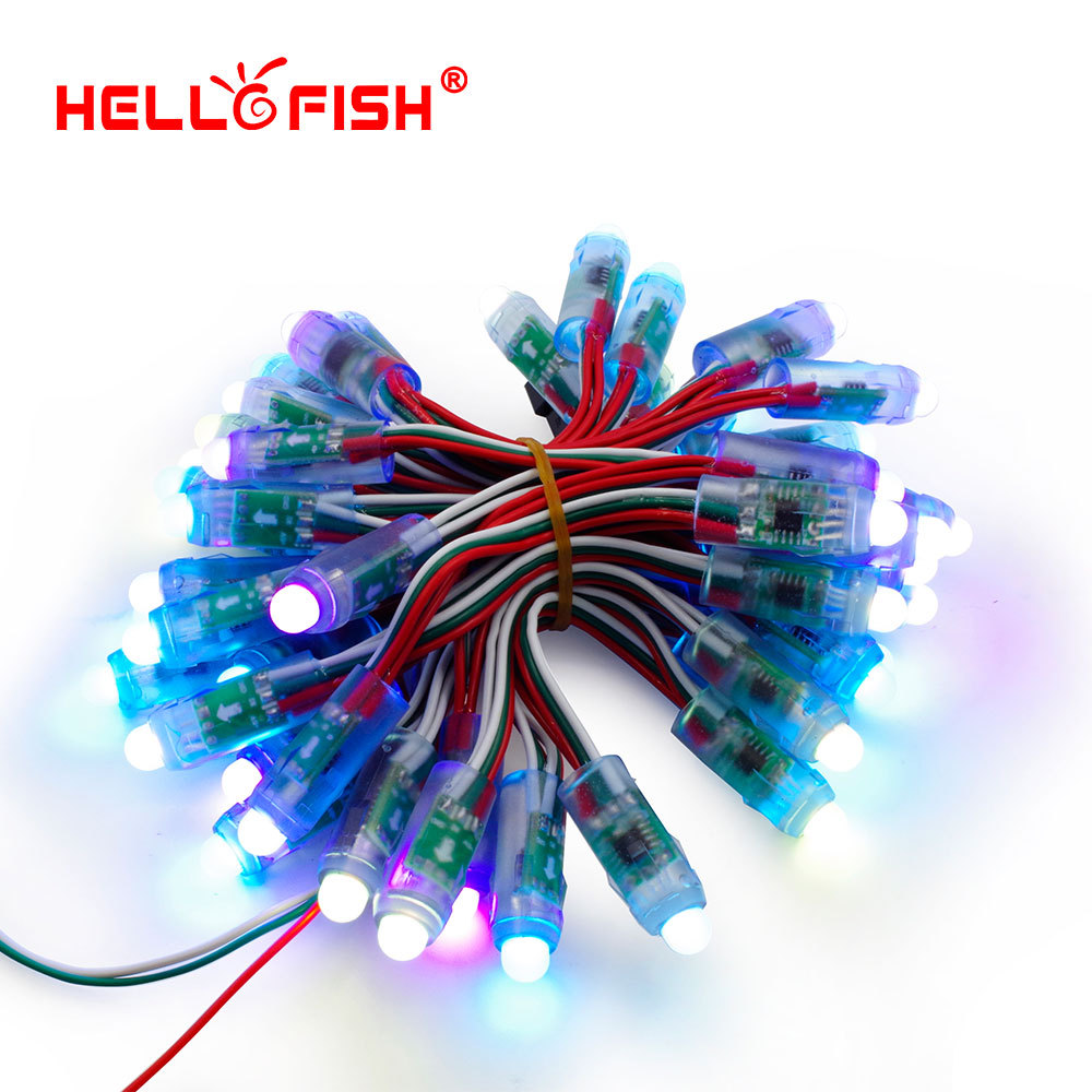 Hello Fish 12mm WS2811 Full Color Pixel Module DC5V IP68 Waterproof Point Lights For Advertisement 50pcs/ lot Free Shipping