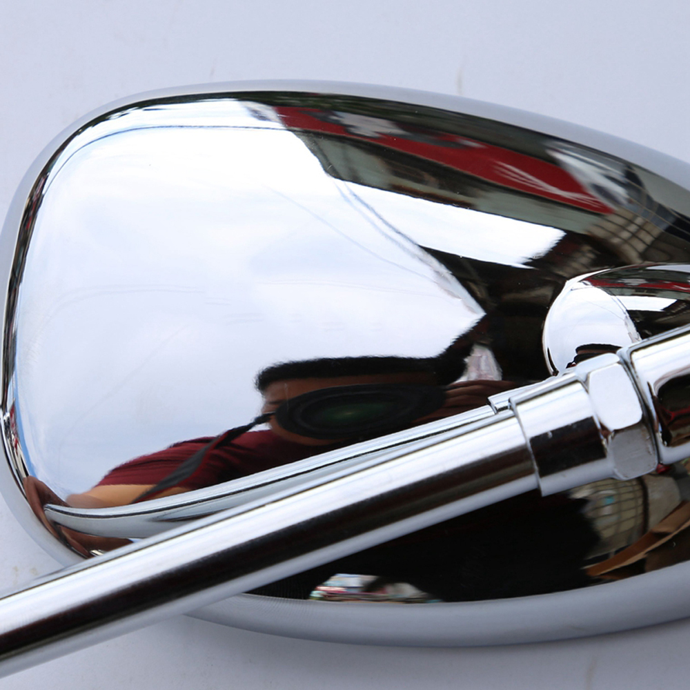 10mm Motorcycle Accessories Side Mirror Chrome oval Motorbike Rear View Mirrors FOR Honda shadow VTX 1300 1800 VTX1300 VTX1800