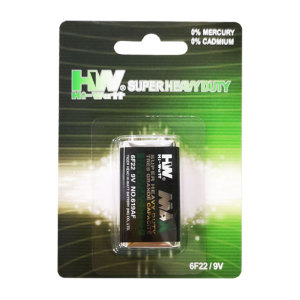HW Carbon Zinc Battery 6F22 9V PVC Jacket