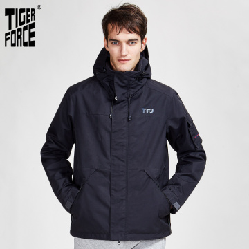 TIGER FORCE 2020 new arriva spring autumn sport jacket with hood casual men jackets and coat a zipper warm Men's Parka 50612