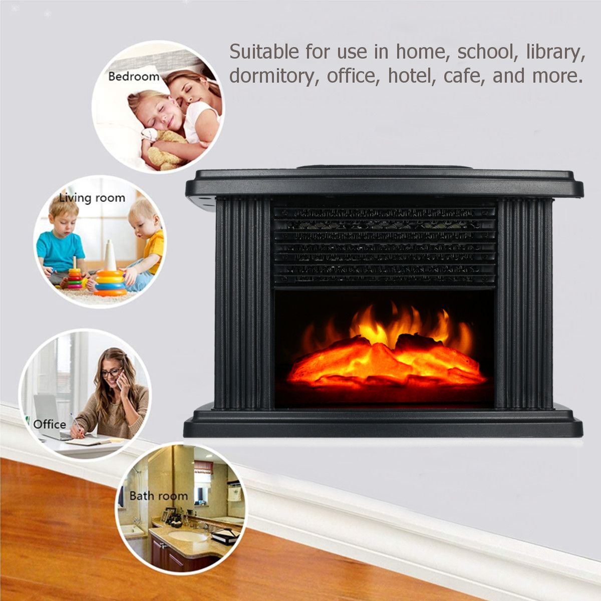 Newest Portable Electric Fireplace Stove Heater Portable Tabletop Indoor Space Heater 1000W Household Winter Heating Machine