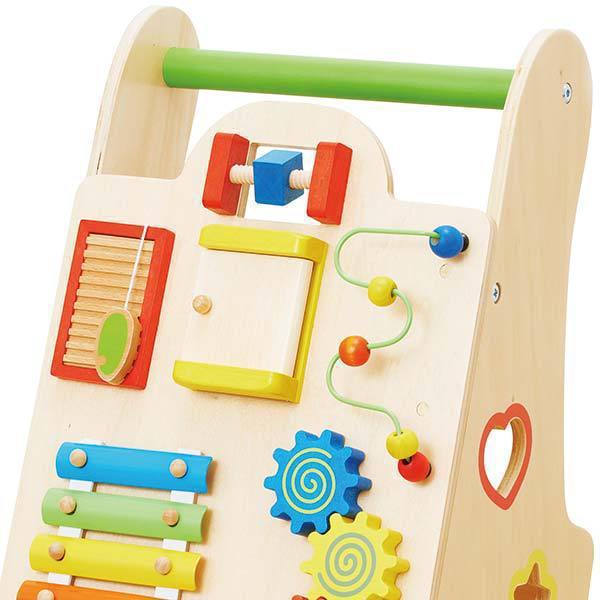 Baby Walker Multifunction Children's Wooden Toddler Toy Trolley Puzzle Walker Toy