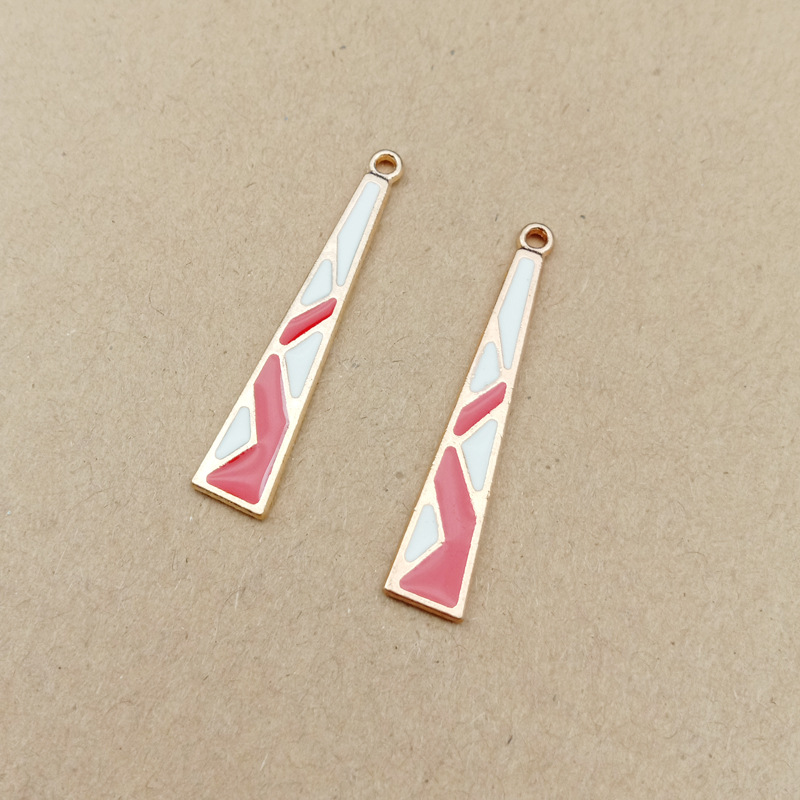 10pcs 6x35mm enamel triangle charm for jewelry making and crafting fashion earring charm zinc alloy