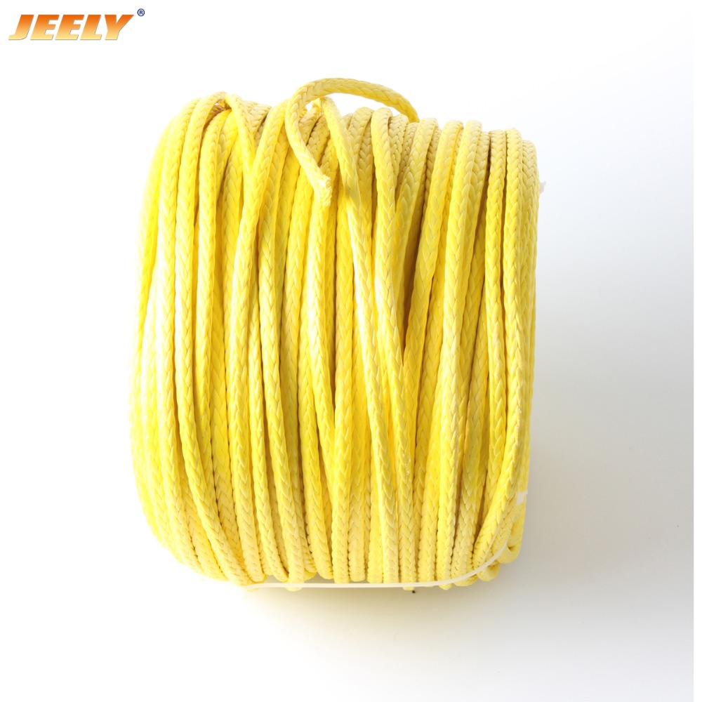 JEELY 5MM 50M Winch Line UHMWPE Fiber Hollow Braid Rope For 4WD 4x4 ATV UTV Boat Offroad