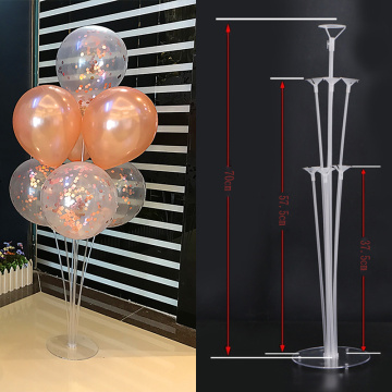 7 Tubes Balloons Stand Ballons Holder Column Clear Confetti Baloon Birthday Party Decorations Kids Baby Shower Wedding Supplies