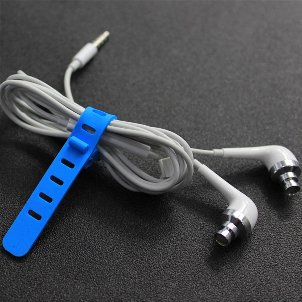 10pcs Silicone Cable Winder Cable Organizer Wire Wrapped Cord Earphone Desk Storage Line Holder Office Desk Set Accessories