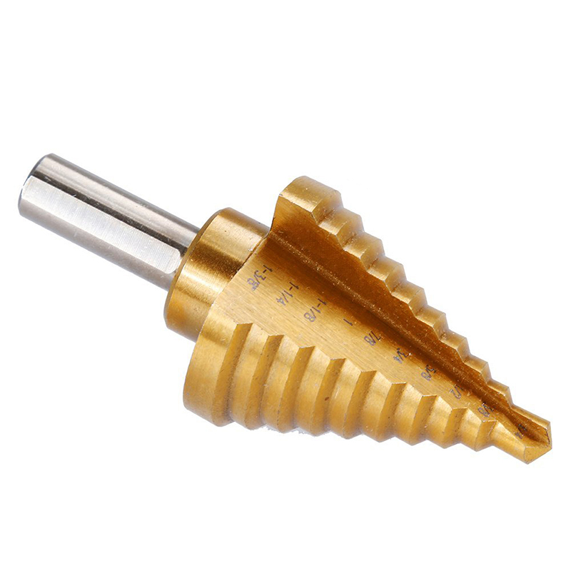 Hot Step Drill Cone Drill Bits, High Speed Steel 10 Steps 1/4 to 1-3/8 inch