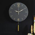 Modern Decorative Pendulum Stone Wall Clock - Battery Operated Silent Non Ticking Limestone Wall Clock for Living Room Bedroom