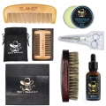 Men Beard Care Kits Beard Wax/Oil/Comb/Brush/Scissor Beard Styling Tools Set For Gift Wholesale