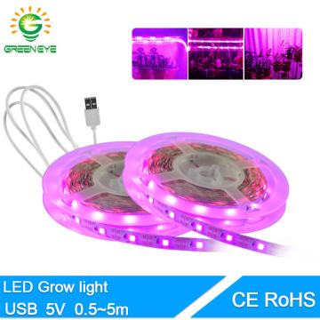 LED Grow Light USB 5V Full Spectrum LED Strip1m 2m 3m 4m 5m SMD 2835 Chip LED Phyto Lamp For Greenhouse Hydroponic Plant Growing