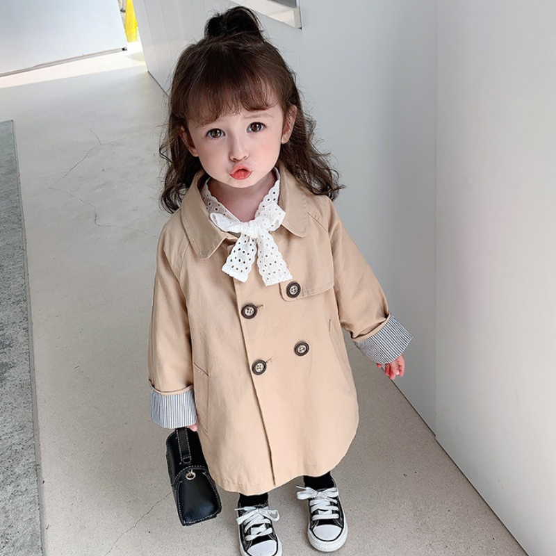 New Fashion Baby Girls Boys Trench Cotton Long Kids Windbreak Jacket Autumn Spring Child Dust Coat Baby Outwear Clothes 1-12Y