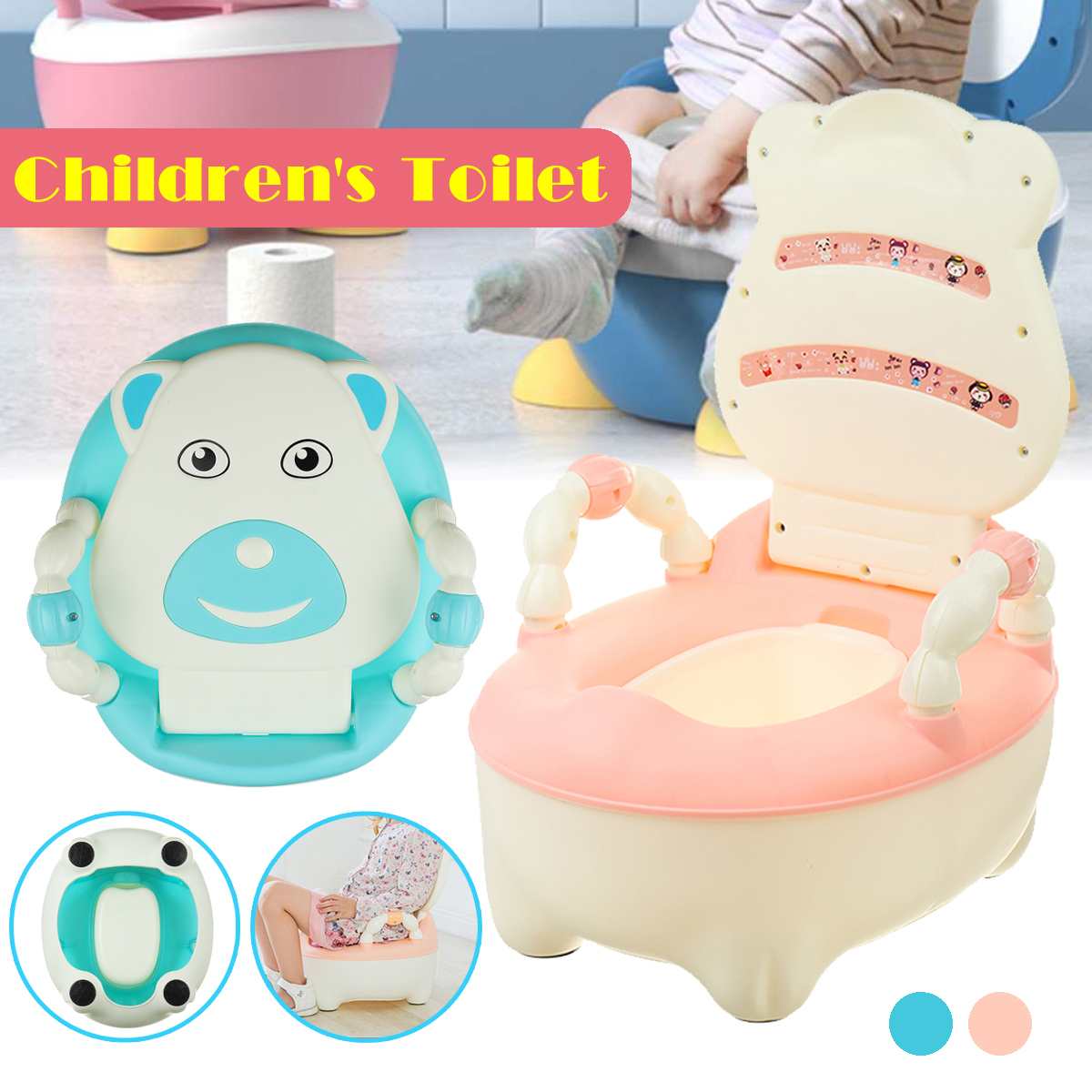 0-6 Years Old Children's Pot Soft Baby Potty Plastic Road Pot Infant Cute Baby Toilet Seat Boys And Girls Potty Trainer Seat WC