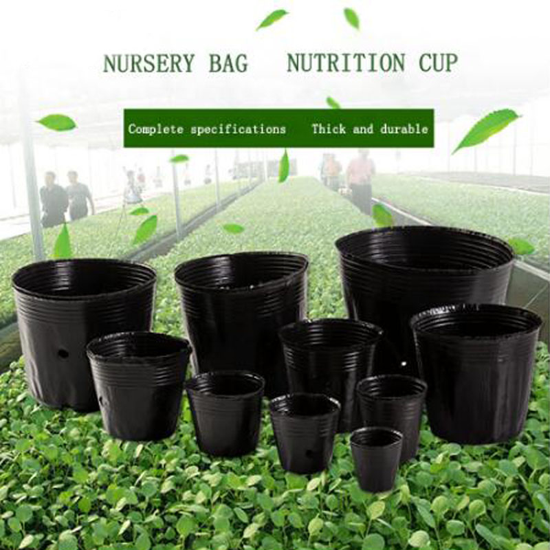 100PCS Nursery Pots 2 Size Round Flower Seedlings Sowing Plant Nursery Room Pots Plants Garden Growing Pot Home Garden Planter